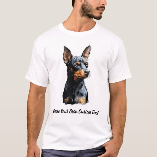 ミニチュアピンシャー犬 オリジナルテキスト作成 Tシャツ (正面)