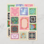 ミニチュアフレーム付きサンプラー紙スクラップブック (正面/裏面)