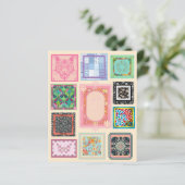 ミニチュアフレーム付きサンプラー紙スクラップブック (スタンド正面)