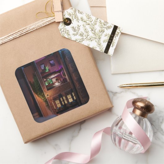 ミニチュアブックノック読ジオラマ – 2階 スクエアシール (ギフト)