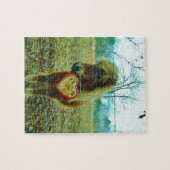 ミニチュアブラウンホースバレンタインハート ジグソーパズル (横)