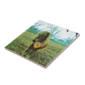 ミニチュアブラウンホースバレンタインハート タイル (側面)