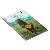 ミニチュアブラウンホースバレンタインハート ノートブック (右側)