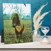 ミニチュアブラウンホースバレンタインハート フォトプラーク (側面)