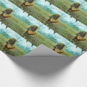 ミニチュアブラウンホースバレンタインハート ラッピングペーパー (角)