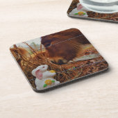 ミニチュアブラウンホース&イースターバニー コースター (左側)