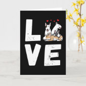 ミニチュアブルテリア犬 カード (黄色い花)