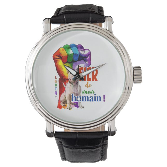 ミニチュアブルテリア犬 腕時計 (正面)