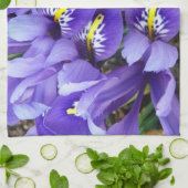 ミニチュアブルーアイリス春フローラ キッチンタオル (折り畳み)