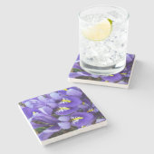 ミニチュアブルーアイリス春フローラ ストーンコースター (横)