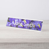 ミニチュアブルーアイリス春フローラ デスクネームプレート (正面)