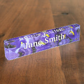 ミニチュアブルーアイリス春フローラ デスクネームプレート (側面)