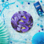 ミニチュアブルーアイリス春フローラ ペーパープレート (パーティー)