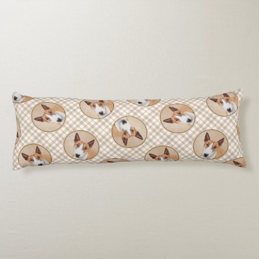 ミニチュアブル絵を描テリアのオリジナルドッグアート ボディピロー (裏面)