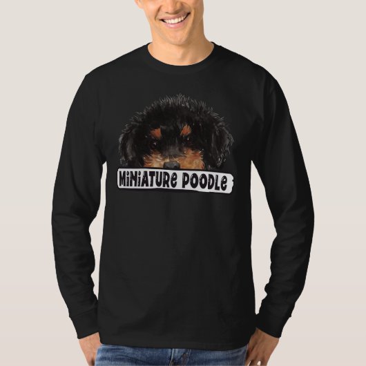 ミニチュアプードルの覗き Tシャツ (正面)