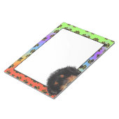 ミニチュアプードルカラフル犬の足のパターン ノートパッド (アングル)