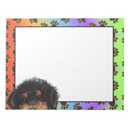 ミニチュアプードルカラフル犬の足のパターン ノートパッド