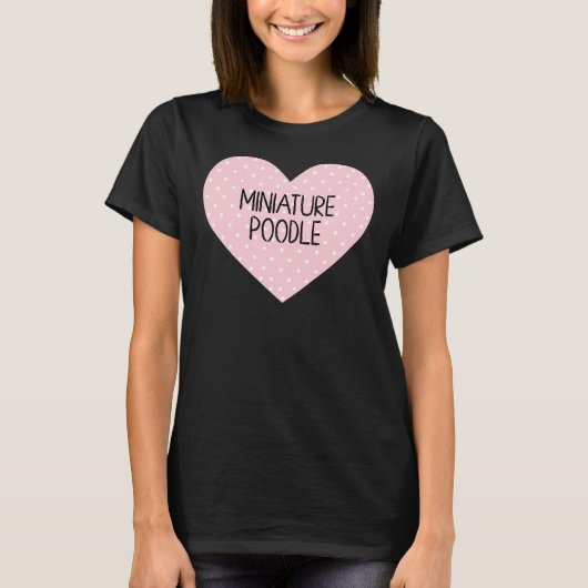 ミニチュアプードルハート Tシャツ (正面)