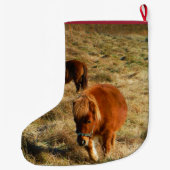 ミニチュアホースのポニーをパーソナライズ ラージクリスマスストッキング (裏面)