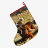 ミニチュアホースのポニーをパーソナライズ ラージクリスマスストッキング (裏面 (吊り時))