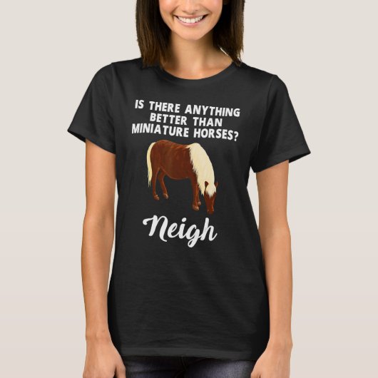 ミニチュアホースアパレルかわいい馬デザイン Tシャツ (正面)