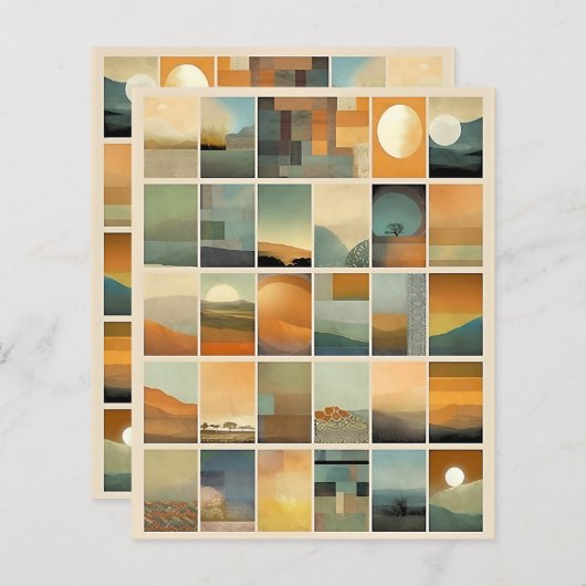 ミニチュアランドスケープ切り離しスクラップブック紙 (正面/裏面)