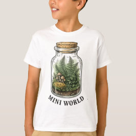 ミニチュアワールドテラリウム ビンテージ植物学グラフィック Tシャツ