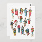 ミニチュア兵士軍隊メンズ紙の切り抜き ポストカード (正面/裏面)