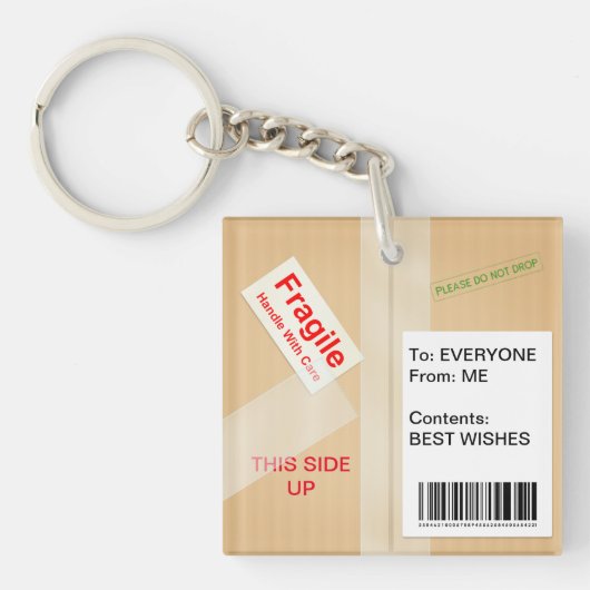 ミニチュア出荷ボックスお洒落カスタム文字 キーホルダー (正面)