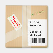 ミニチュア出荷ボックスかわいいカスタム文字ボタン マグネット (正面)