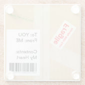 ミニチュア出荷箱かわいいカスタム文字 ガラスコースター (裏面)