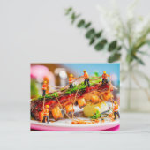 ミニチュア労働者料理BBQポークリブ シーズンポストカード (スタンド正面)