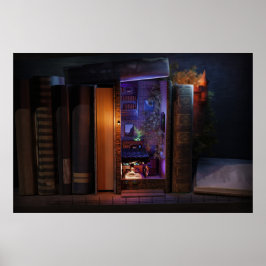 ミニチュア本棚インサート – 幅読-s ポスター