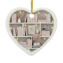 ミニチュア本棚 ピンクの本棚 2Dプリントの本
