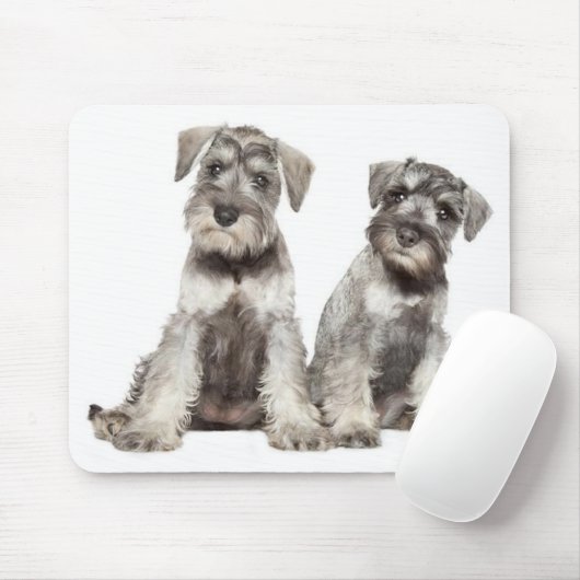 ミニチュア灰色のシュナウツァーの小犬のマウスパッド マウスパッド (マウス)