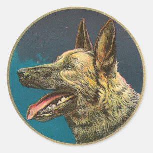 ミニチュア犬用ポートレート、ドイツのシェパード ラウンドシール