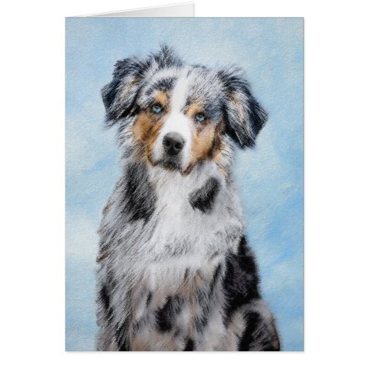 ミニチュア絵画アメリカン・シェパード – Dog Art (正面)