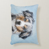 ミニチュア絵画アメリカン・シェパード – Dog Art アクセントクッション (正面(垂直))