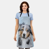 ミニチュア絵画アメリカン・シェパード – Dog Art エプロン (着用した状態)