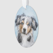 ミニチュア絵画アメリカン・シェパード – Dog Art オーナメント (正面)