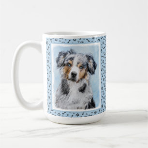 ミニチュア絵画アメリカン・シェパード – Dog Art コーヒーマグカップ