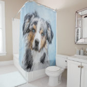 ミニチュア絵画アメリカン・シェパード – Dog Art シャワーカーテン (インサイチュ)