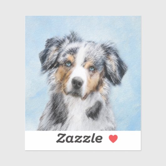 ミニチュア絵画アメリカン・シェパード – Dog Art シール (シート)