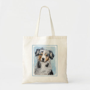 ミニチュア絵画アメリカン・シェパード – Dog Art トートバッグ