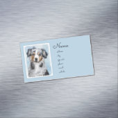 ミニチュア絵画アメリカン・シェパード – Dog Art マグネット名刺 (インサイチュ)