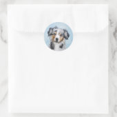 ミニチュア絵画アメリカン・シェパード – Dog Art ラウンドシール (バッグ)