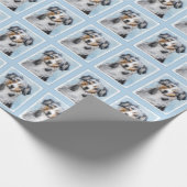 ミニチュア絵画アメリカン・シェパード – Dog Art ラッピングペーパー (角)
