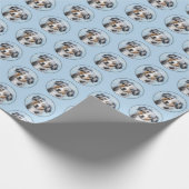 ミニチュア絵画アメリカン・シェパード – Dog Art ラッピングペーパー (角)