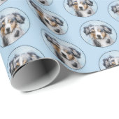 ミニチュア絵画アメリカン・シェパード – Dog Art ラッピングペーパー (ロールコーナー)