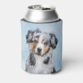 ミニチュア絵画アメリカン・シェパード – Dog Art 缶クーラー (缶裏面)